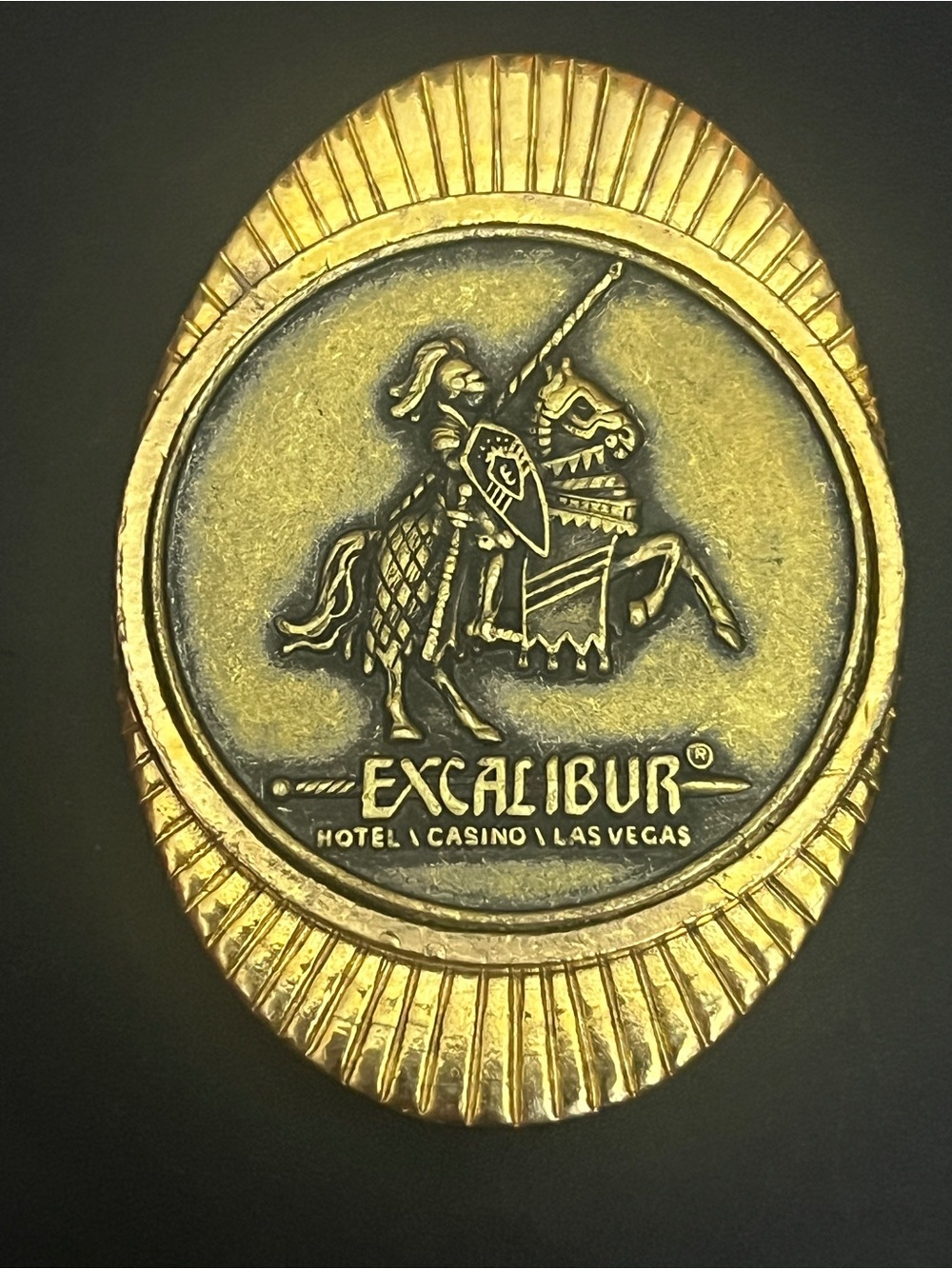 Vintage Excalibur Casino Belt Buckle See description Vegas Memorabilia 626